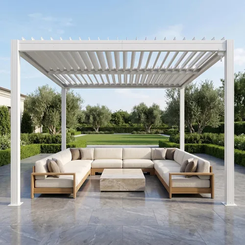 Vista 24 de Domi Pergola Screen All Aluminum, sombra de privacidad, 1 paquete, marrón