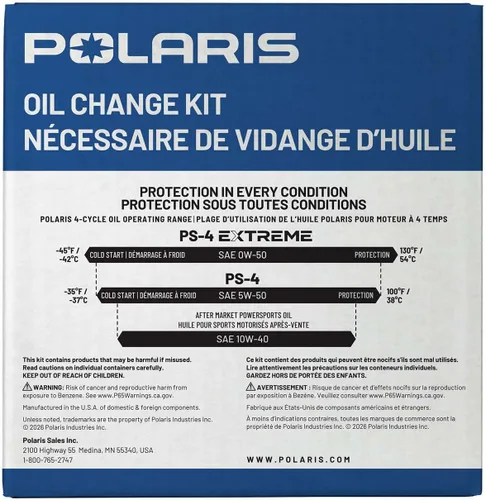 Vista 7 de Kit de cambio de aceite Polaris para modelos específicos RZR Turbo y Pro XP & XP 4 con motor de 4 tiempos, incluye 3 cuartos de galón de aceite