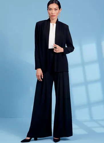 Vista 7 de Vogue V1620E5 - Chaqueta sin forro para mujer, parte superior y pantalones holgados, patrones de costura por Tom y Linda Platt, tallas 14-22