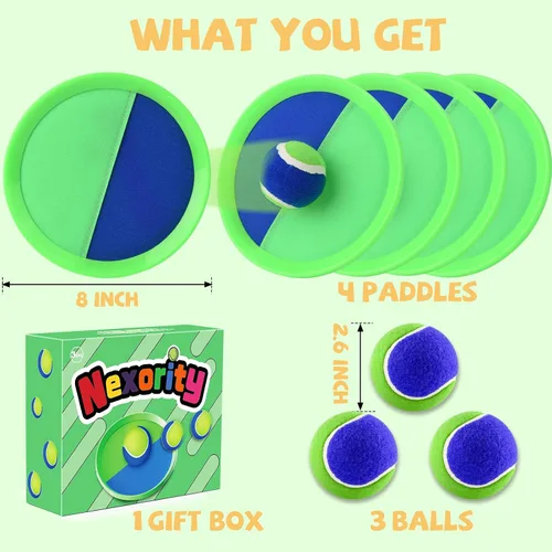 Vista 7 de Juego de pelotas para lanzar y atrapar, juguetes de playa para niños, juguetes al aire libre y juegos de patio para niños y niñas, mejora