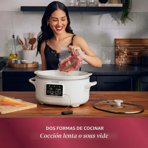 Vista 2 de Crock-Pot Olla de cocción lenta programable de 6 cuartos con Sous Vide, leche de avena