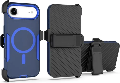 Vista 35 de Funda diseñada para iPhone 16 Pro, magnética, doble protección, resistente y duradera, compatible con MagSafe, clip trasero desmontable, a prueba
