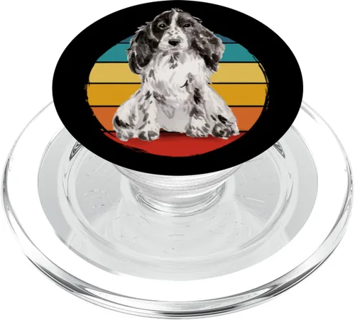 Vista 7 de Lindos PopSockets PopSockets intercambiables PopGrip para Cocker Spaniel en blanco y negro