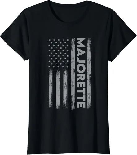 Vista 40 de Great Majorette - Camiseta de bastón giratorio con diseño de bandera de Estados Unidos, Negro, S