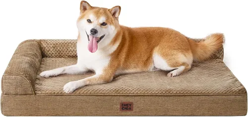Vista 50 de EHEYCIGA - Cama ortopédica para perros de tamaño mediano, cama de espuma viscoelástica para perros, color beige Small Dog Sofa with Washable