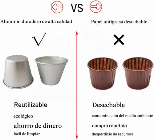 Vista 5 de Paquete de 6 moldes pequeños para popover, molde para pudín de Yorkshire, moldes para hornear profundos de aluminio, molde individual para mini