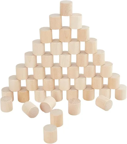 Vista 21 de NBEADS 100 piezas de 40 mm de piezas de madera sin terminar en forma de anillo, adornos circulares blancos antiguos anillos de unión de madera