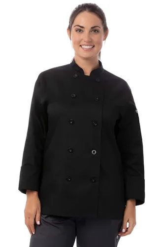 Vista 7 de Chef Works Abrigo de chef Le Mans para mujer Blanco