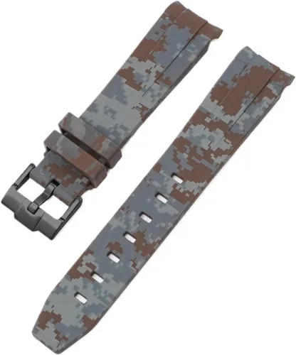 Vista 14 de Correa de camuflaje para Omega Moon Curvo Extremo Pulsera de goma de silicona Hombres Mujeres Sport Watch Band Accesorio 0.787 in