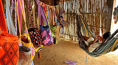 Vista 6 de Bolsos Colombianos, Mochila Wayuu, 100% Original Algodón Colombiano Bolsa De Cubo Hecho A Mano