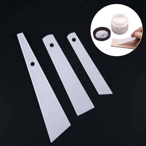 Vista 3 de 3 piezas de pegamento de plástico para frotar, aplicador de pegamento esparcidores hechos a mano de cuero DIY herramienta de artesanía