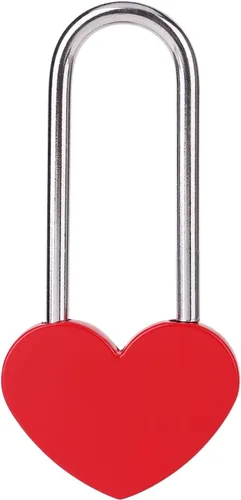Vista 14 de Candado de amor VeYocilk de 3.5" 50mm en forma de corazón, candado de corazón negro para deseos de amor, ideal para bodas, San Valentín