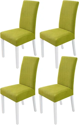 Vista 10 de PETCUTE Fundas elásticas para sillas de comedor, fundas elásticas antideslizantes para sillas de comedor, color gris, paquete de 2