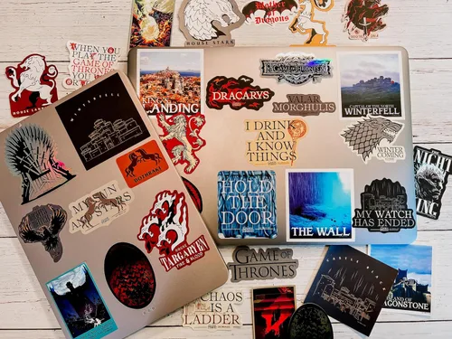 Vista 2 de Pegatinas de vinilo de conquista de Juego de Tronos y emblemáticas