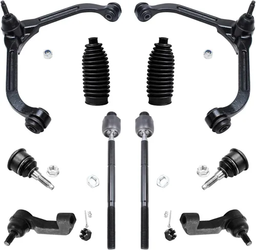 Vista 105 de Detroit Axle - Kit de suspensión delantera de 10 piezas para Jeep 2002-2004