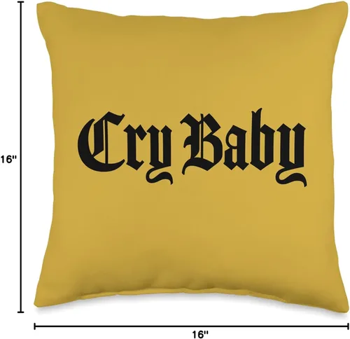Vista 4 de Cry Baby Old English Design Studio CRY Baby Old English Design - Almohada (16 x 16 pulgadas), multicolor