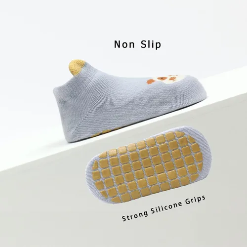 Vista 4 de Yeshsore - Calcetines para bebé con agarres, calcetines antideslizantes para niños pequeños, 5 pares