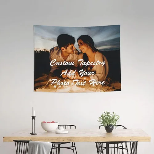 Vista 8 de Moreglee Tapiz personalizado con fotos, texto, tapiz personalizado, regalos personalizados para mujeres y hombres (37 x 29 pulgadas)