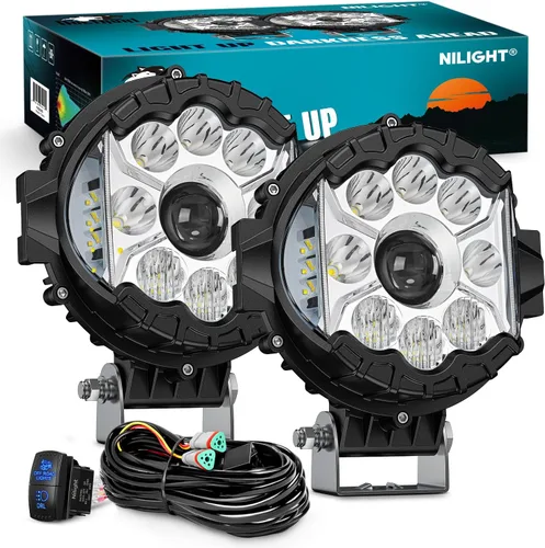 Vista 15 de Nilight Barra de luz LED, 18 W, 1260 lm, todo terreno, conducción, antiniebla, iluminación de trabajo para camioneta, tractor, camioneta, barco