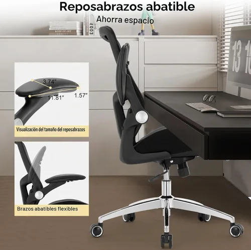 Vista 6 de Silla de oficina ergonómica de escritorio, 400 libras, grande y alta, resistente, cojín de espuma de modelado 3D ancho y suave, silla de escritorio