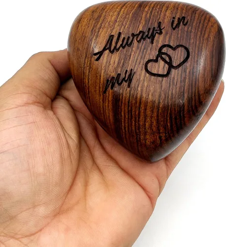 Vista 7 de 5MOONSUN5 Urna de recuerdo de corazón de madera, mini urna de ceniza, pequeña urna de cremación hecha a mano para cenizas, homenaje a tu ser