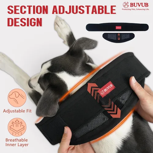 Vista 3 de Soporte ajustable para el cuello del perro para aliviar el dolor de cuello y lesiones, collar de apoyo suave y cómodo para perros
