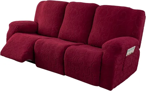 Vista 19 de Funda para Sillón Reclinable de 4 Piezas Elástica, Funda Deslizable de Sofá, Cubierta de Sofá para Sofá Reclinable de 1 Asiento, Protector