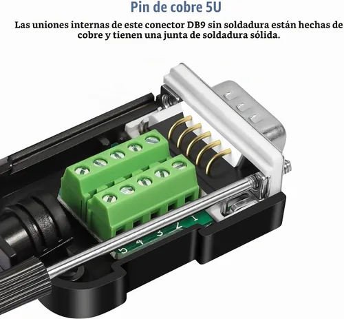 Vista 3 de DB9 Conector sin soldadura (2 machos+2 hembras), DB9 conector de ruptura RS232 D-SUB serie a terminal de puerto de 9 pines con estuche