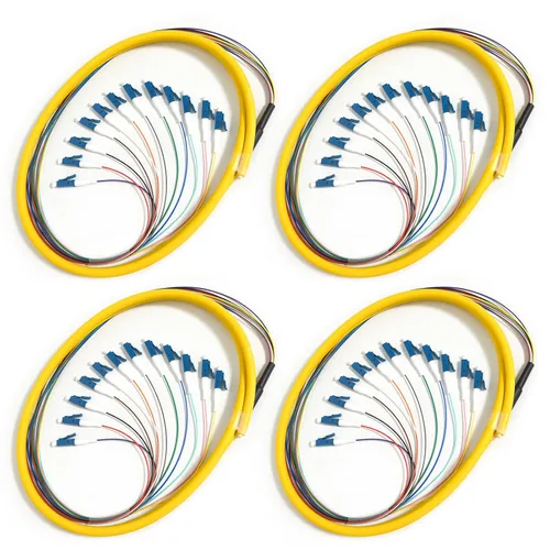 Vista 10 de 6 hilos multimodo OM1 62.5/125 ST-UPC fibra coleta, ST OM1 fibra óptica coleta, incluye 6 mangas de protección de fibra óptica de empalme de fusión
