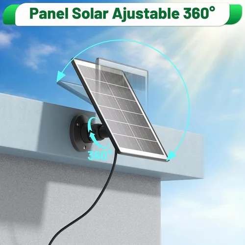 Vista 4 de UYODM Cargador de Panel Solar Compatible con Timbre de Video Blink/Blink Outdoor 4(4ª) / XT3 / XT2 / XT Cam, Alimenta tu Timbre o Cámara Exterior