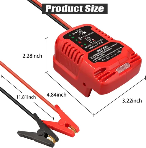 Vista 3 de Adaptador de puente compatible con batería Milwaukee de 18 V M18, kit de arranque de puente de 11 AWG cable de 18 V, cable de arranque automático