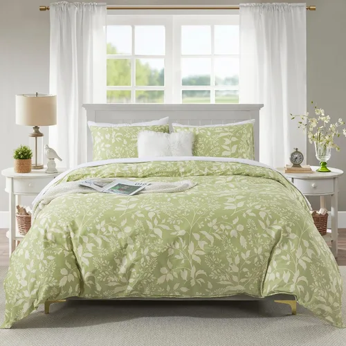 Vista 72 de HoneiLife Juegos de Fundas de Edredón Twin - Funda de Edredón Floral 100% Algodón, Juego de Ropa de Cama Transpirable de 2 Piezas con Cierre