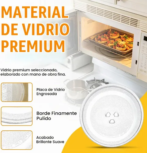 Vista 5 de Placa giratoria pequeña de vidrio para microondas de 9.6 pulgadas / 9.6 in, placa giratoria de vidrio para microondas pequeñas - BY AMI PARTS