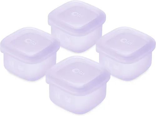Vista 14 de Olababy Contenedores de Almacenamiento de Silicona Clear Sense 4 piezas para Alimentos de Bebé, Snacks, Fórmula, Puré, Salsa y Más Sin Micro