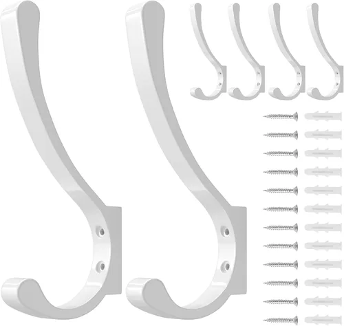 Vista 11 de saffruff Ganchos de montaje en pared, ganchos de metal resistentes para colgar ropa, mochila, bolsa, toalla y chaqueta, fuerte gancho de armario