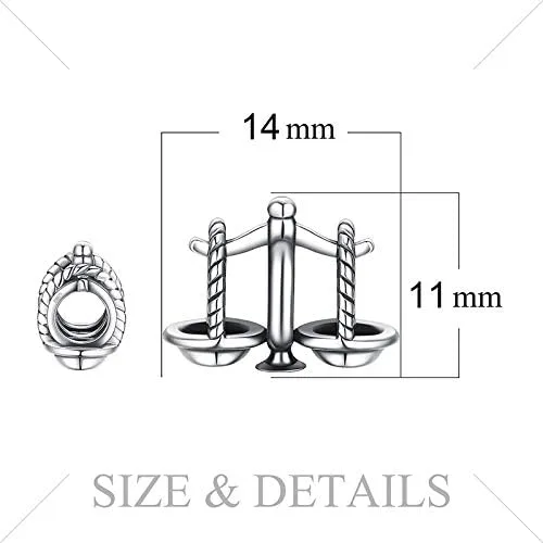 Vista 3 de EVESCITY - Cuenta de plata de ley 925 para pulseras de abalorios con diseño de libra Octubre