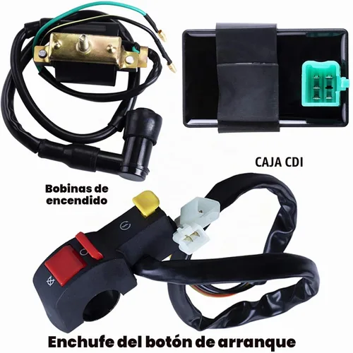Vista 4 de Regulador de bobina de solenoide CDI completo para arnés de cableado, armazón para ATV de 4 tiempos de 50 cc, 70 cc, 90 cc, 110 cc, 125 cc.