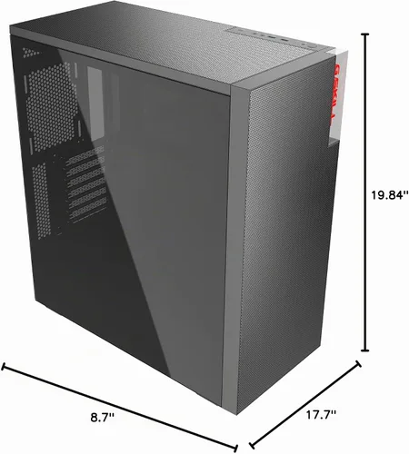 Vista 10 de G.SKILL MD1 Mid-Tower ATX Case con panel lateral de vidrio templado, panel de malla frontal - Negro (GC-AKGW1-MD1)