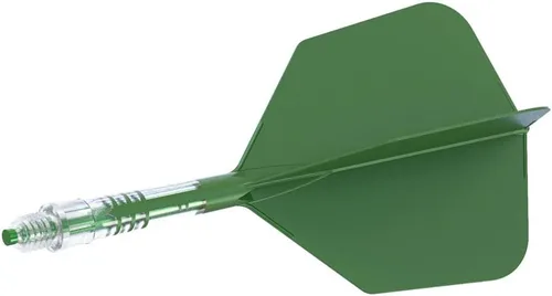 Vista 2 de CUESOUL ROST T19 - Eje de dardo integrado de carbono y forma de ala grande de vuelo, verde oscuro con ejes verdes