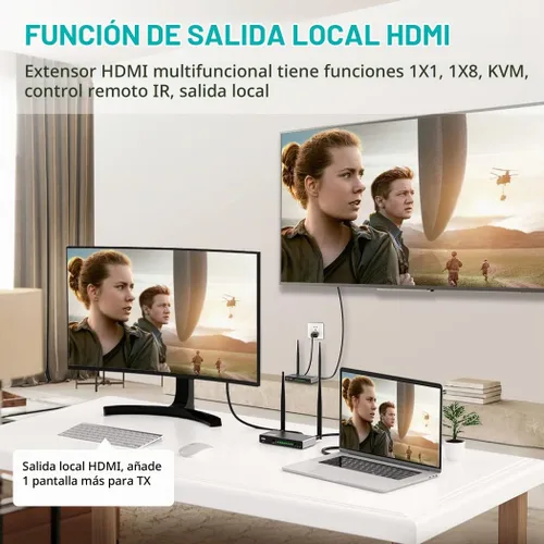 Vista 5 de Transmisor y receptor HDMI inalámbrico TIMBOOTECH de 820 pies, hasta 8