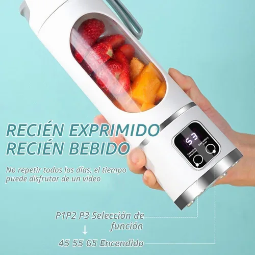 Vista 9 de Portable Blenders Bottles for Shakes and Smoothies, USB Rechargeable 1500mah Battery 3 Speed Cooking Machine with Display, 450ML Electric Juicer Cup