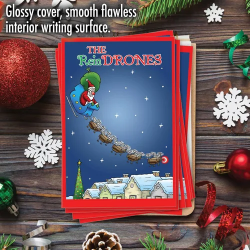 Vista 3 de NobleWorks - Caja de 12 tarjetas de Navidad divertidas - Humor de dibujos animados para adultos, juego a granel de tarjetas de felicitación