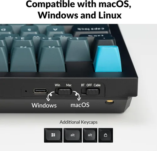 Vista 5 de Keychron Q5 Pro Teclado Mecánico Inalámbrico QMK/VIA, Diseño de 96% de Distribución Programable con Botón Giratorio, Diseño de Doble Junta