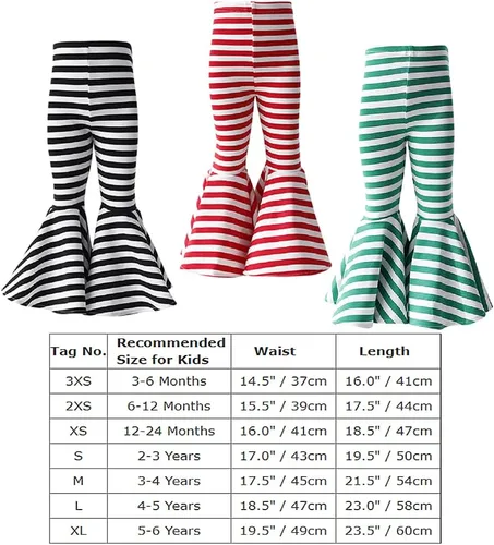 Vista 3 de IWEMEK Leggings con volantes para niñas pequeñas, pantalones acampanados de algodón, cintura alta, color sólido, elásticos, pantalones de yoga