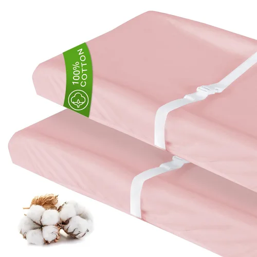 Vista 11 de Fundas para cambiador, color beige y gris, para niños y niñas, paquete de 2 unidades, unisex, funda para cambiador, sábana suave y transpirable