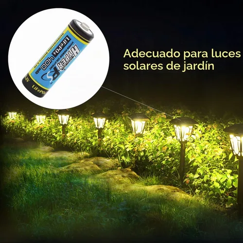 Vista 7 de Paquete de 8 baterías recargables 14430 de 3.2 V, batería recargable LiFePo4 de 400 mAh 14430 para luz de panel solar, cepillo de dientes
