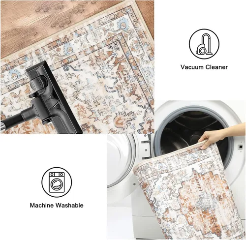 Vista 5 de Ileading Juego de 3 alfombras de cocina bohemias con corredor, alfombra de cocina, alfombras y tapetes antideslizantes lavables para cocina, suelo