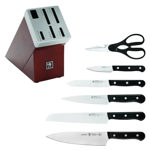 Vista 9 de HENCKELS Solution Razor-Sharp - Juego de 7 cuchillos con bloque de cuchillos, cuchillo de chef, cuchillo de pan, diseño alemán informado por más