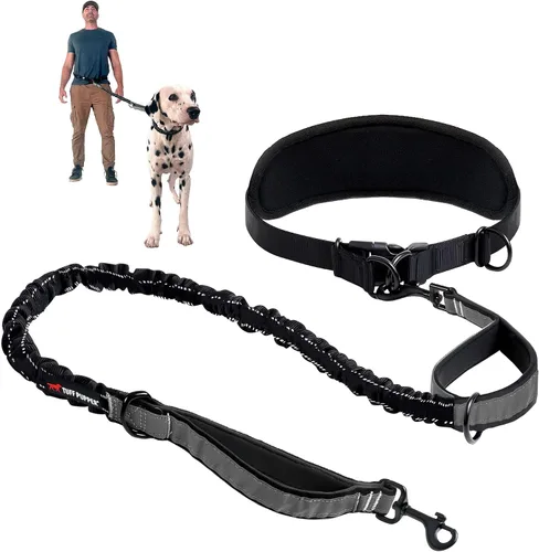 Vista 10 de Tuff Pupper Correa de perro resistente manos libres Un perro pequeño/mediano de hasta 45 libras Cómodo elástico absorbente de golpes Asas