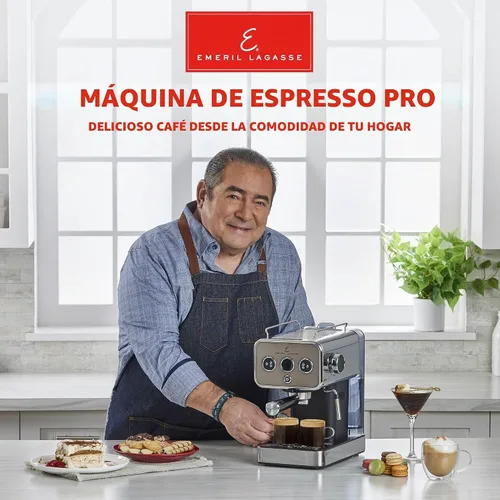 Vista 2 de Emeril Lagasse Pro Espresso Machine, bomba de presión de 15 bar